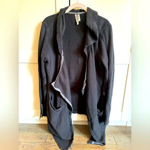 XCVI Women's Black Cardigan Sweater Jacket 100% Cotton Size Medium